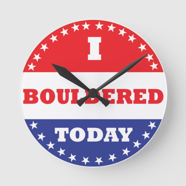I Bouldered Today Runde Wanduhr (Vorderseite)