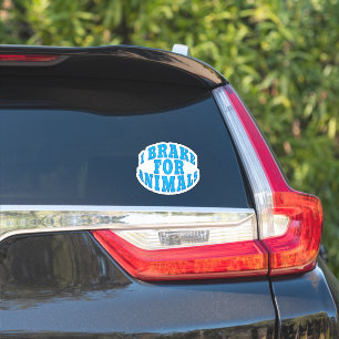 I BRAKE FOR TIERALS Window and Car Decals Aufkleber