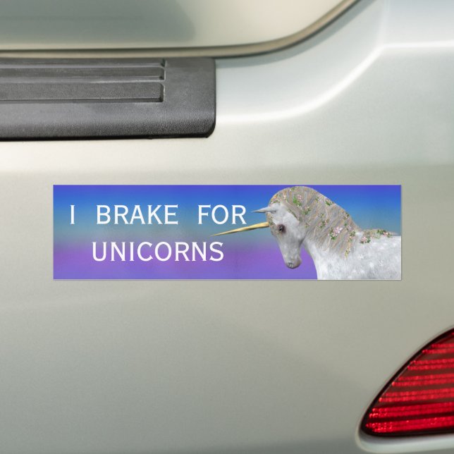 I Bremse für Einhörner Autoaufkleber (Auf Auto)