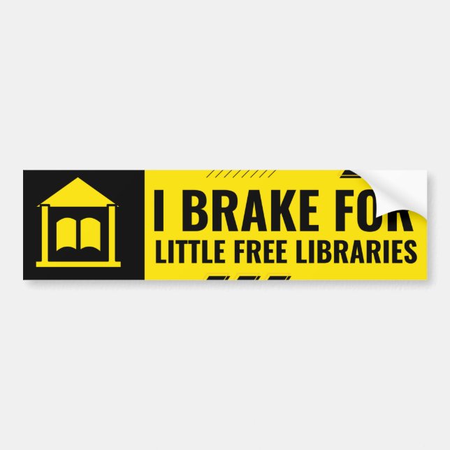i Bremse für wenig freie Bibliotheken Autoaufkleber (Vorne)