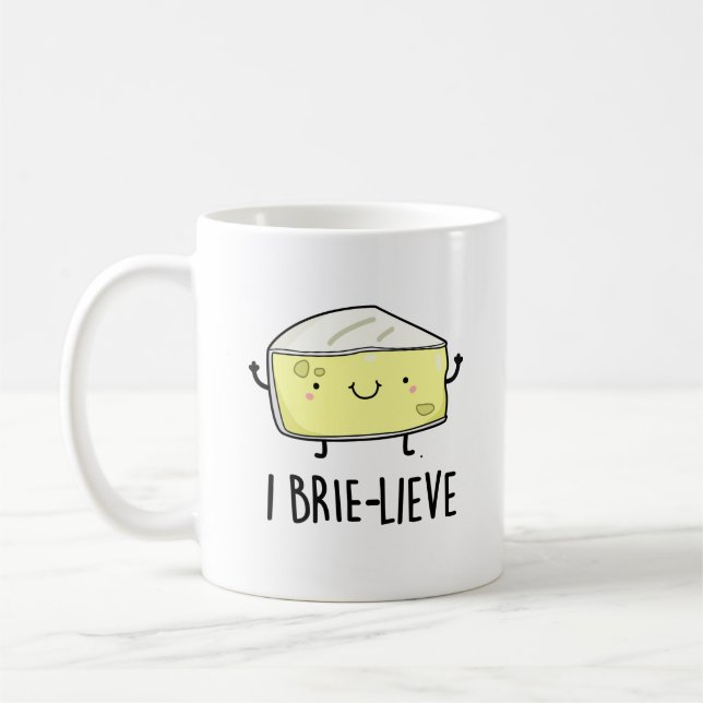 I Brie live Positive Brie Cheese Pun Kaffeetasse (Links)