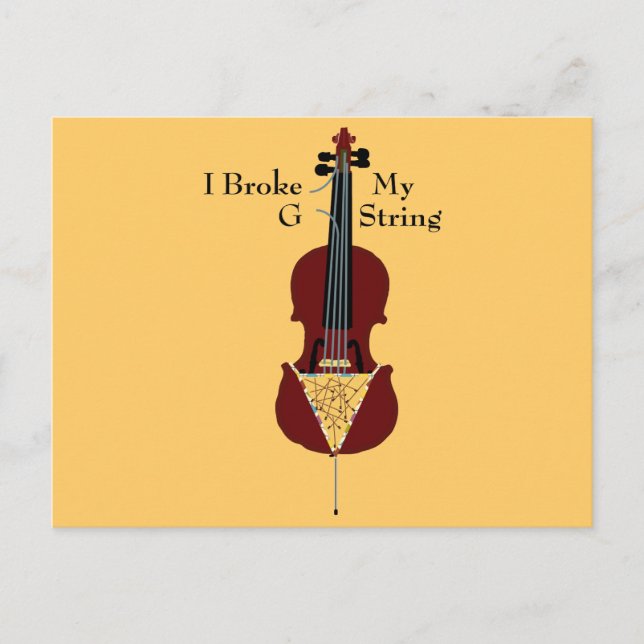 I Broke My G String (Cello) Postkarte (Vorderseite)
