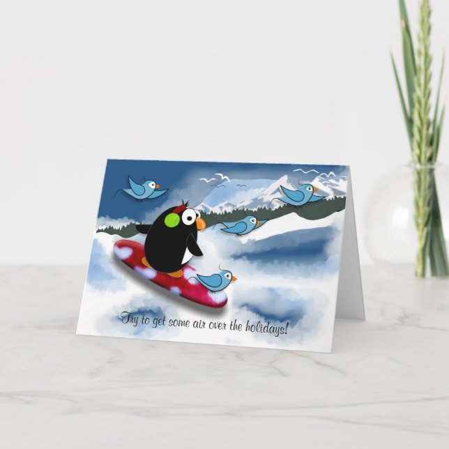 I C Penguin Feiertagskarte (Vorderseite)