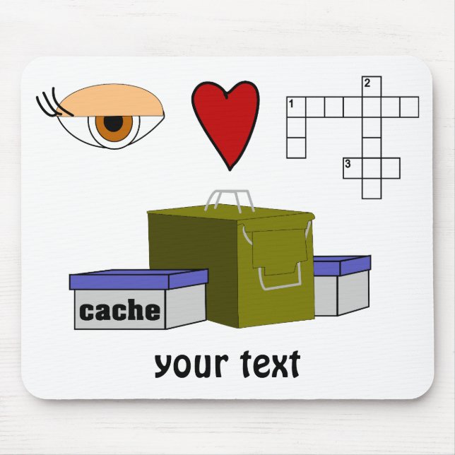 I cachiert Liebe-Puzzlespiel Rebus Geocaching Mousepad (Vorne)