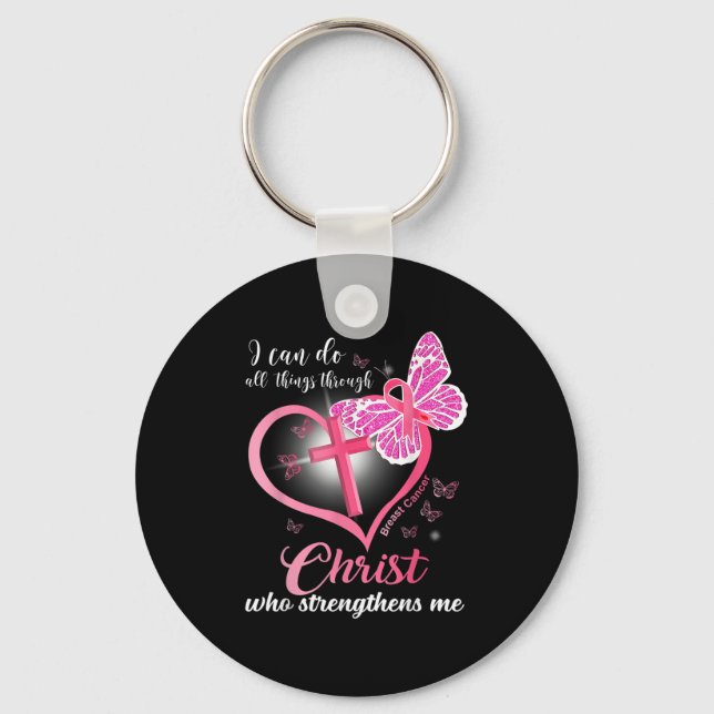 I Can Do All Things Christ Who Strengthens Breast  Schlüsselanhänger (Vorderseite)