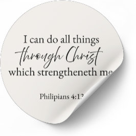 I Can Do All Things Philippians 4:13 Christian Runder Aufkleber