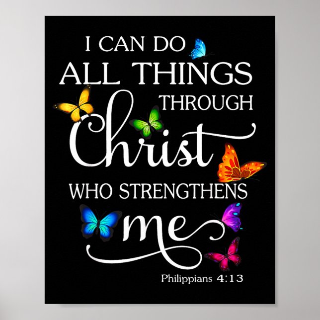 I Can Do All Things Through Christ Butterfly Art - Poster (Vorne)