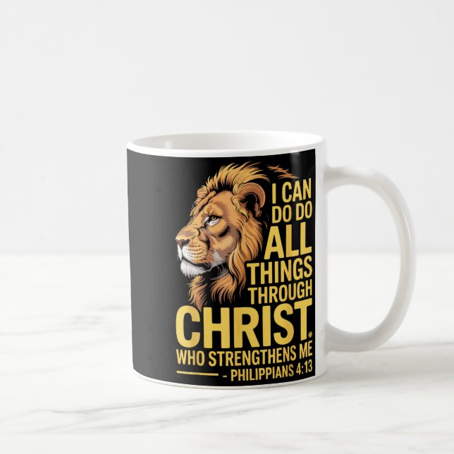 I Can Do All Things Through Christ, Cross Lino Chr Kaffeetasse (Rechts)