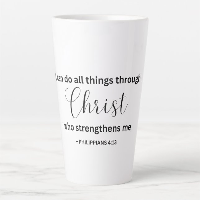 I Can Do All Things Through Christ - Tumbler Milchtasse (Vorderseite)