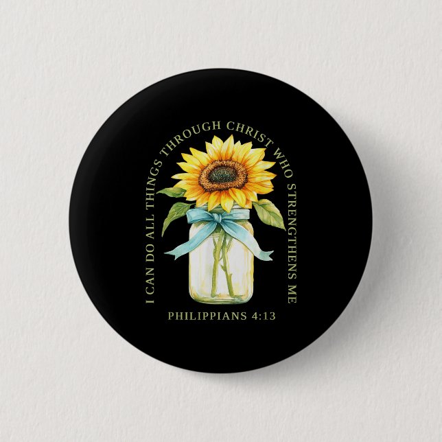 I Can Do All Things Through Christ Who Strengthens Button (Vorderseite)