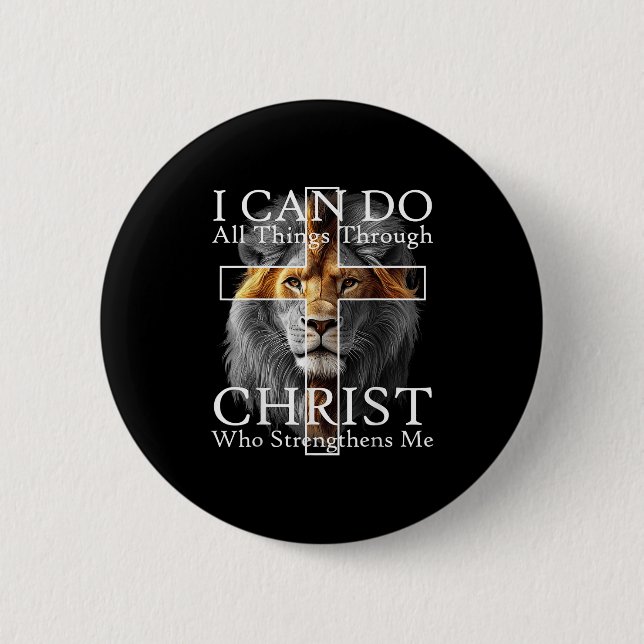 I Can Do All Things Through Christ Who Strengthens Button (Vorderseite)