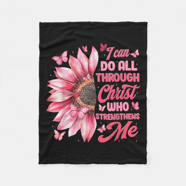 I Can Do All Things Through Christ Who Strengthens Fleecedecke (Vorderseite)