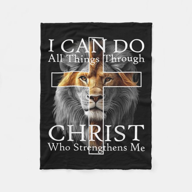 I Can Do All Things Through Christ Who Strengthens Fleecedecke (Vorderseite)