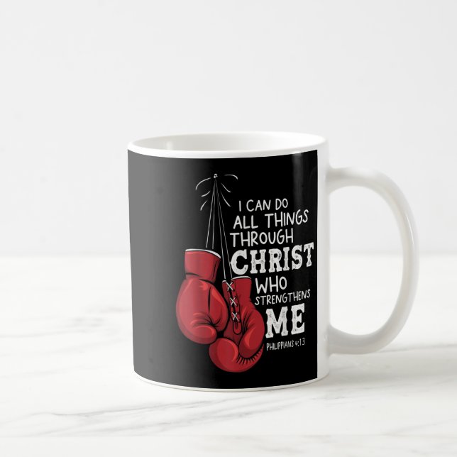 I Can Do Things Christian Boxing Quote Philipans 4 Kaffeetasse (Rechts)