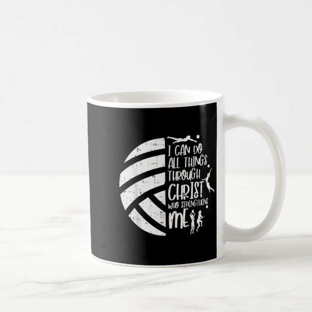 I Can Do Things Through Christ Volleyball Christia Kaffeetasse (Rechts)