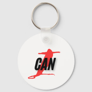 "I Can" Dynamic Red & Black Empowerment Word Art Schlüsselanhänger