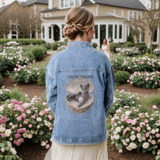 I Can See Your Soul Funny Russian Blue Cat Design Jeansjacke