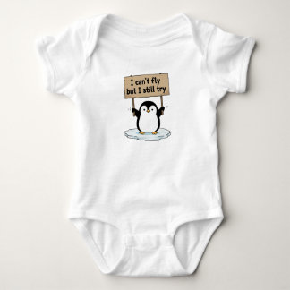 “I can’t fly but I still try” cute penguin Baby Strampler