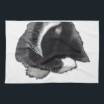 I Can't Even Right Meow Geschirrtuch<br><div class="desc">Introducing Binx... This humorous image features a black-and-white tuxedo cat curled up with one paw dramatically covering his face, as if he has completely given up on the day. With his head tucked down and eyes hidden, the cat looks adorably fed up—like he just heard the most ridiculous thing imaginable...</div>