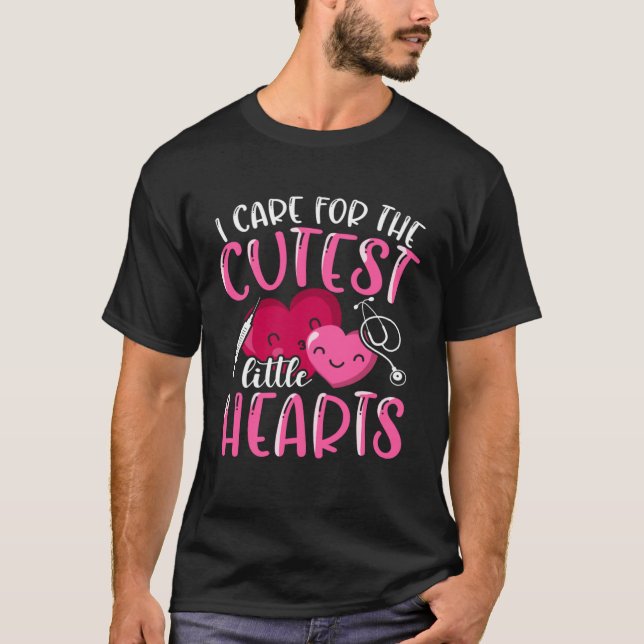 I Care For The Cutest Little Hearts T-Shirt (Vorderseite)
