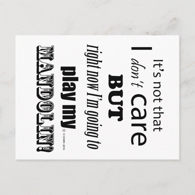 I Care Mandolin Postkarte (Vorderseite)