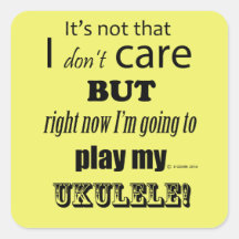 I Care Ukulele Square Sticker