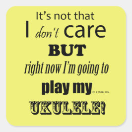 I Care Ukulele Square Sticker