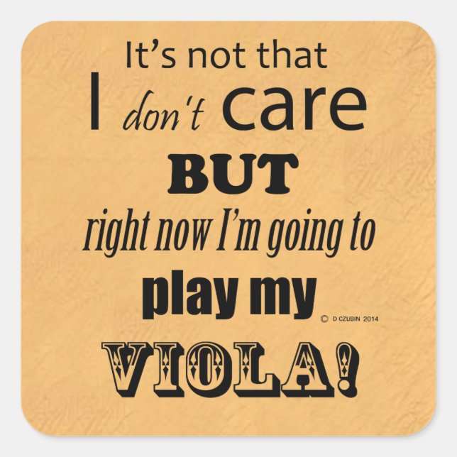 I Care Viola Square Sticker (Vorderseite)