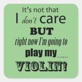 I Care Violin Square Sticker