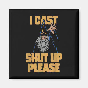 I Cast Shup Bitte Wizard Funny Meme Spaß Magnet