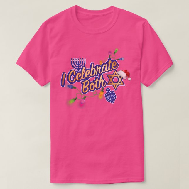 I Celebrate Both Christmas & Chanukah T-Shirt (Design vorne)
