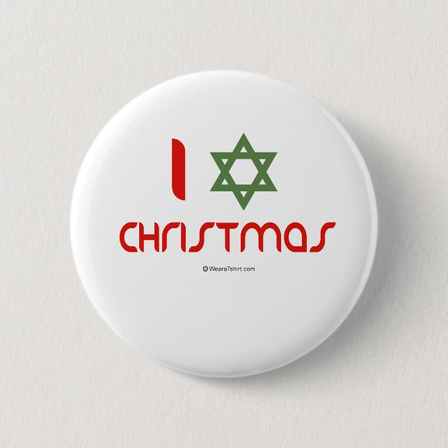 I Chanukka-Weihnachtsgrün Button (Vorderseite)