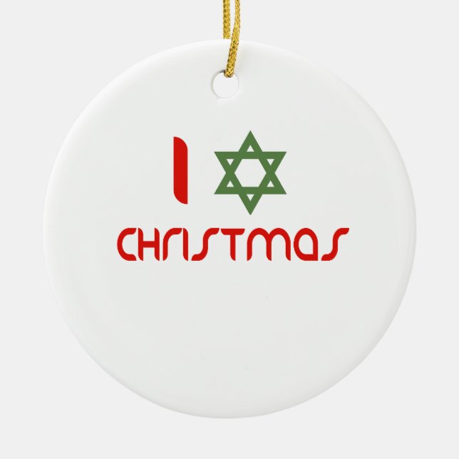 I Chanukka-Weihnachtsgrün Keramik Ornament (Vorne)