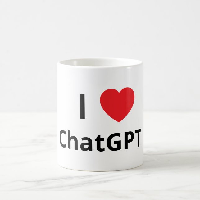 I ❤️ ChatGPT Kaffeetasse (Mittel)