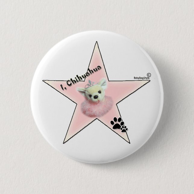I, Chihuahuahollywood-Stern-Button Button (Vorderseite)