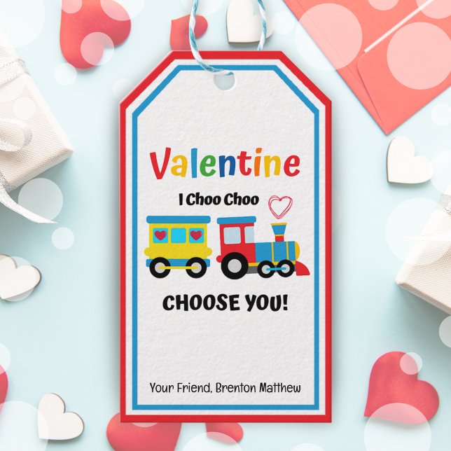 I Choo Choo Choose You Classroom Valentine Favor  Geschenkanhänger (I Choo Choo Choose You Classroom Valentine Favor Gift Tags)