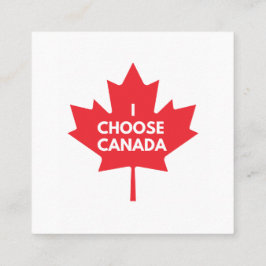I Choose Canada Business Card Quadratische Visitenkarte