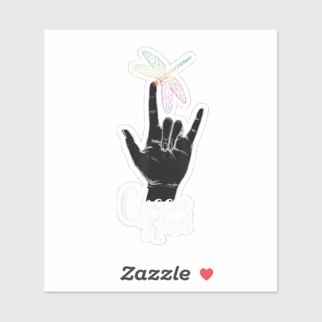 I Choose Kindness Draquelly Deaf Asl Kids Aufkleber (Blatt)
