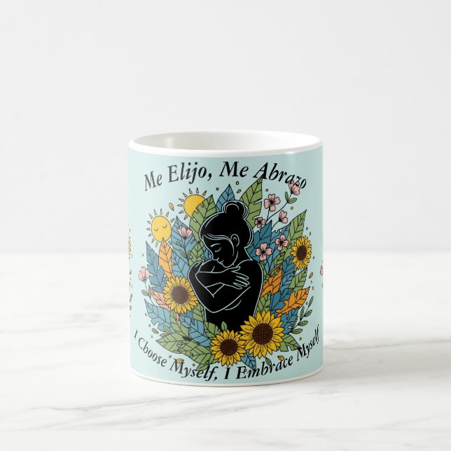 I Choose Myself Today/Girasoles y amor propio Kaffeetasse (Mittel)