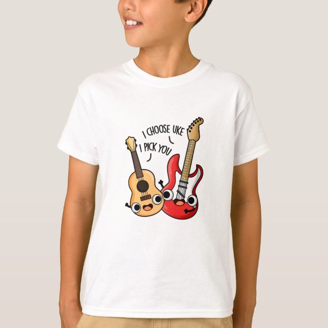 I Choose Uke I Pick You Funny Guitar Ukulele Pub T-Shirt (Vorderseite)