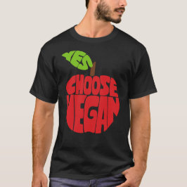 I Choose Vegan - Apple Typografy T-Shirt