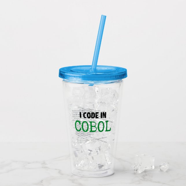 I-Code in COBOL.w Acryltrinkbecher (Rückseite Ice)