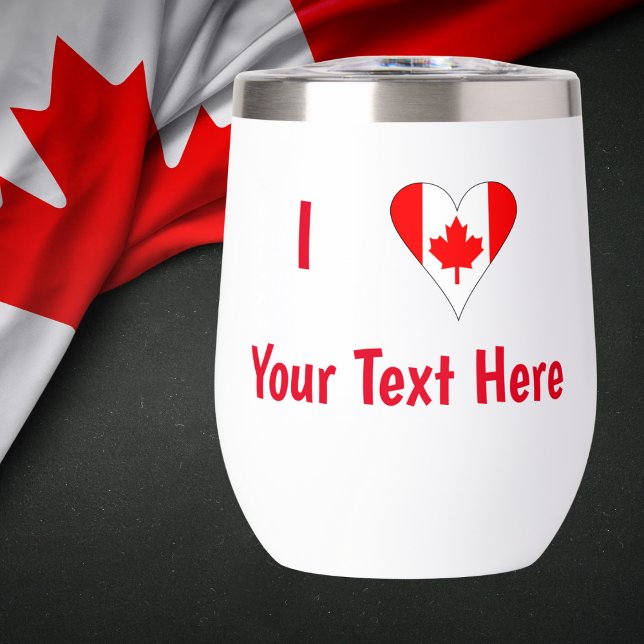 I (Coeur du drapeau canadien) Votre texte rouge (Créateur téléchargé)
