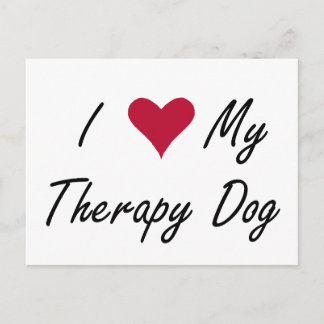 I coeur ma carte postale de chien de thérapie