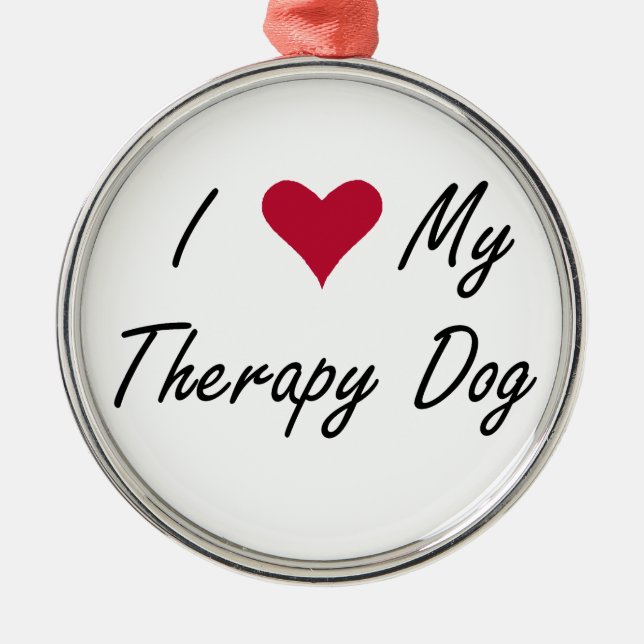 I coeur mon ornement de chien de thérapie (Devant)