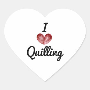 I (coeur) Quilling, Stickers En forme de coeur 1,5