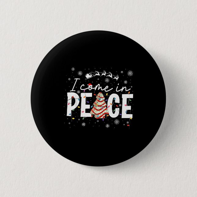 I Come In Peace Couple Matching Ugly Christmas Swe Button (Vorderseite)