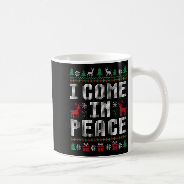I Come In Peace Couple Matching Ugly Christmas Swe Kaffeetasse (Rechts)