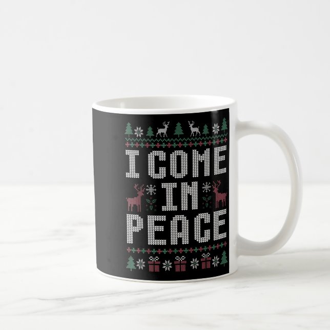 I Come In Peace Couple Matching Ugly Christmas Swe Kaffeetasse (Rechts)
