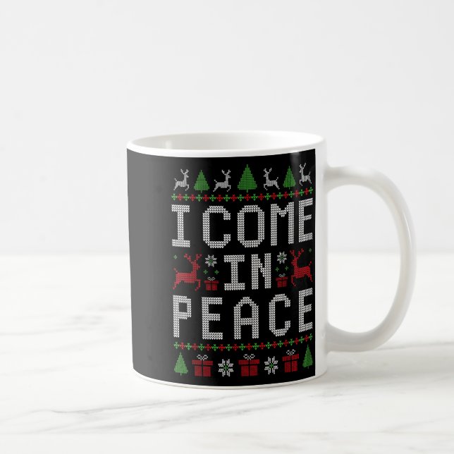 I Come In Peace Couple Matching Ugly Christmas Swe Kaffeetasse (Rechts)